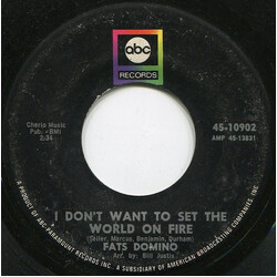 Fats Domino I Don't Want To Set The World On Fire / I'm Livin' Right USED VINYL 7INCH 45 RPM