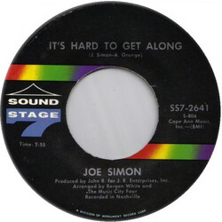 Joe Simon It's Hard To Get Along / San Francisco Is A Lonely Town USED VINYL 7INCH 45 RPM