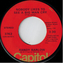 Randy Barlow Nobody Likes To See A Big Man Cry USED VINYL 7INCH 45 RPM