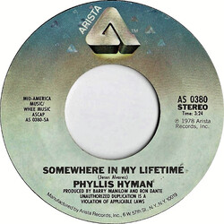 Phyllis Hyman Somewhere In My Lifetime USED VINYL 7INCH 45 RPM