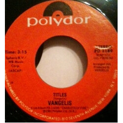 Vangelis Titles USED VINYL 7INCH 45 RPM SINGLE