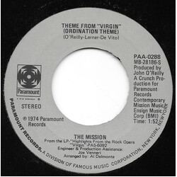 The Mission (4) Theme From "Virgin" (Ordination Theme) / Fear No Evil USED VINYL 7INCH 45 RPM STYRENE STEREO
