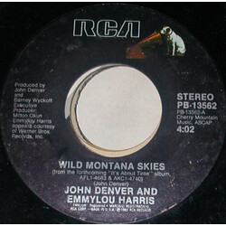 John Denver / Emmylou Harris Wild Montana Skies VINYL 7" USED
