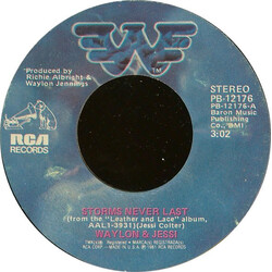Waylon Jennings / Jessi Colter Storms Never Last USED VINYL 7INCH 45 RPM