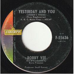 Bobby Vee Yesterday And You (Armen's Theme) / Never Love A Robin USED VINYL 7INCH 45 RPM