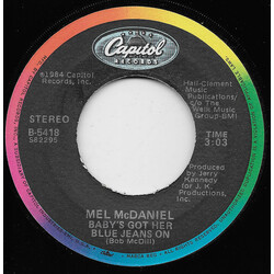 Mel McDaniel Baby's Got Her Blue Jeans On / The Gunfighter's Song USED VINYL 7INCH 45 RPM