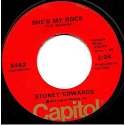 Stoney Edwards She's My Rock / I Won't Make It Through The Day USED VINYL 7INCH 45 RPM