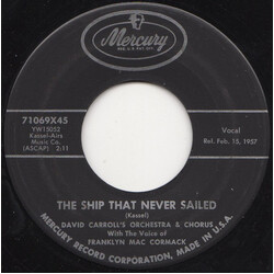 David Carroll & His Orchestra The Ship That Never Sailed / I Love You Truly USED VINYL 7INCH 45 RPM MONO