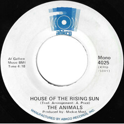 The Animals House Of The Rising Sun / Bring It On Home USED VINYL 7INCH 45 RPM MONO