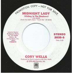 Cory Wells (2) Midnight Lady USED VINYL 7INCH 45 RPM PROMO STEREO MONO