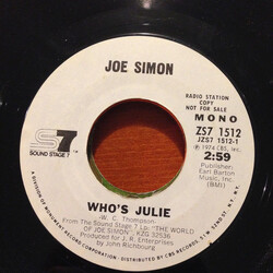 Joe Simon Who's Julie USED VINYL 7INCH 45 RPM PROMO STEREO MONO