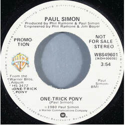 Paul Simon One-Trick Pony USED VINYL 7INCH 45 RPM PROMO STEREO MONO