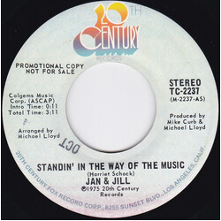Jan & Jill Standin' In The Way Of The Music USED VINYL 7INCH 45 RPM PROMO STEREO MONO