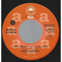 Bobby Vinton I Can't Believe That It's All Over USED VINYL 7INCH PROMO STEREO MONO
