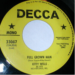 Kitty Wells Full Grown Man USED VINYL 7INCH 45 RPM PROMO STEREO MONO
