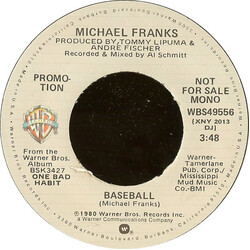 Michael Franks Baseball USED VINYL 7INCH 45 RPM PROMO STEREO MONO