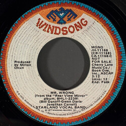 Starland Vocal Band Mr. Wrong USED VINYL 7INCH 45 RPM PROMO STEREO MONO
