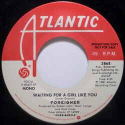 Foreigner Waiting For A Girl Like You USED VINYL 7INCH PROMO MONO STEREO 45 RPM