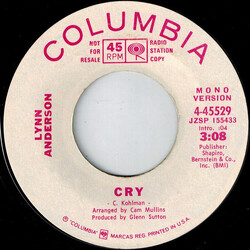 Lynn Anderson Cry USED VINYL 7INCH 45 RPM PROMO STEREO MONO