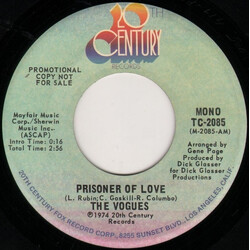 The Vogues Prisoner Of Love USED VINYL 7INCH 45 RPM PROMO STEREO MONO
