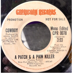 Cowboy (6) A Patch & A Pain Killer USED VINYL 7INCH 45 RPM PROMO STEREO MONO