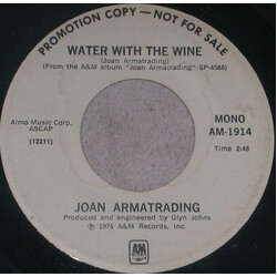 Joan Armatrading Water With The Wine USED VINYL 7INCH 45 RPM PROMO STEREO MONO