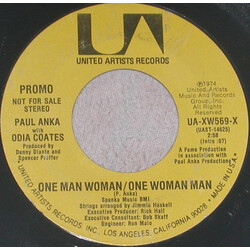 Paul Anka / Odia Coates One Man Woman / One Woman Man USED VINYL 7INCH 45 RPM PROMO STEREO MONO