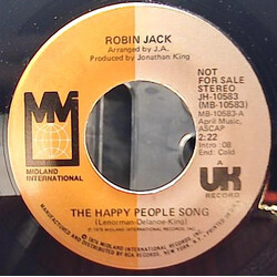 Robin Jack The Happy People Song USED VINYL 7INCH 45 RPM PROMO STEREO MONO