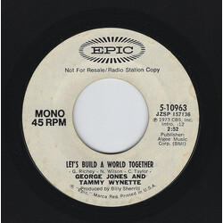 George Jones & Tammy Wynette Let's Build A World Together USED VINYL 7INCH 45 RPM PROMO STEREO MONO