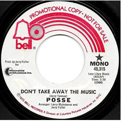 Posse (8) Don't Take Away The Music USED VINYL 7INCH 45 RPM PROMO STYRENE STEREO MONO