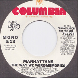 Manhattans The Way We Were / Memories USED VINYL 7INCH 45 RPM PROMO STEREO MONO
