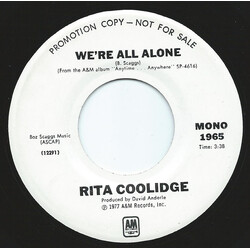 Rita Coolidge We're All Alone USED VINYL 7INCH 45 RPM PROMO STEREO MONO