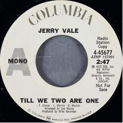 Jerry Vale Till We Two Are One USED VINYL 7INCH 45 RPM PROMO STYRENE MONO