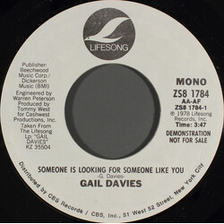 Gail Davies Someone Is Looking For Someone Like You USED VINYL 7INCH 45 RPM PROMO STYRENE STEREO MONO