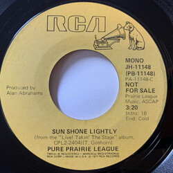 Pure Prairie League Sun Shone Lightly USED VINYL 7INCH 45 RPM PROMO STYRENE STEREO MONO
