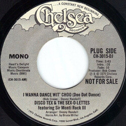 Disco Tex & His Sex-O-Lettes I Wanna Dance Wit' Choo (Doo Dat Dance) USED VINYL 7INCH 45 RPM PROMO STYRENE STEREO MONO