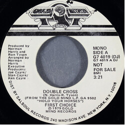 First Choice Double Cross USED VINYL 7INCH 45 RPM PROMO STYRENE STEREO MONO