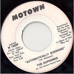 The Supremes Automatically Sunshine USED VINYL 7INCH 45 RPM PROMO STEREO MONO