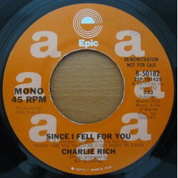 Charlie Rich Since I Fell For You USED VINYL 7INCH PROMO STEREO MONO
