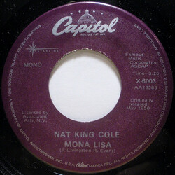 Nat King Cole Mona Lisa / Too Young USED VINYL 7INCH REISSUE MONO