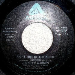Jennifer Warnes Right Time Of The Night USED VINYL 7INCH 45 RPM STEREO