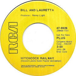 Bill And Lauretta Hitchcock Railway USED VINYL 7INCH 45 RPM PROMO