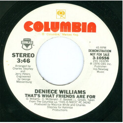 Deniece Williams That's What Friends Are For USED VINYL 7INCH 45 RPM PROMO