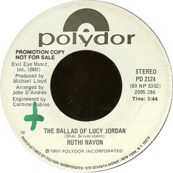 Ruthi Navon The Ballad Of Lucy Jordan USED VINYL 7INCH 45 RPM PROMO