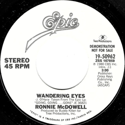 Ronnie McDowell Wandering Eyes USED VINYL 7INCH 45 RPM PROMO