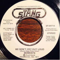 The Moments We Don't Cry Out Loud USED VINYL 7INCH 45 RPM PROMO