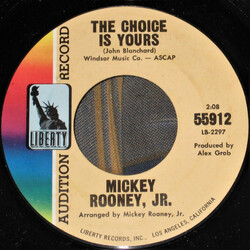 Mickey Rooney Jr. The Choice Is Yours USED VINYL 7INCH 45 RPM PROMO