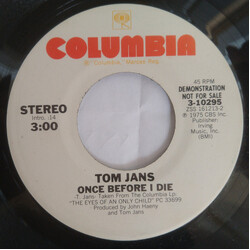 Tom Jans Once Before I Die USED VINYL 7INCH 45 RPM PROMO