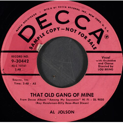 Al Jolson That Old Gang Of Mine USED VINYL 7INCH 45 RPM PROMO