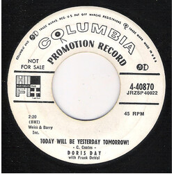 Doris Day / Frank De Vol Today Will Be Yesterday Tomorrow! USED VINYL 7INCH 45 RPM PROMO